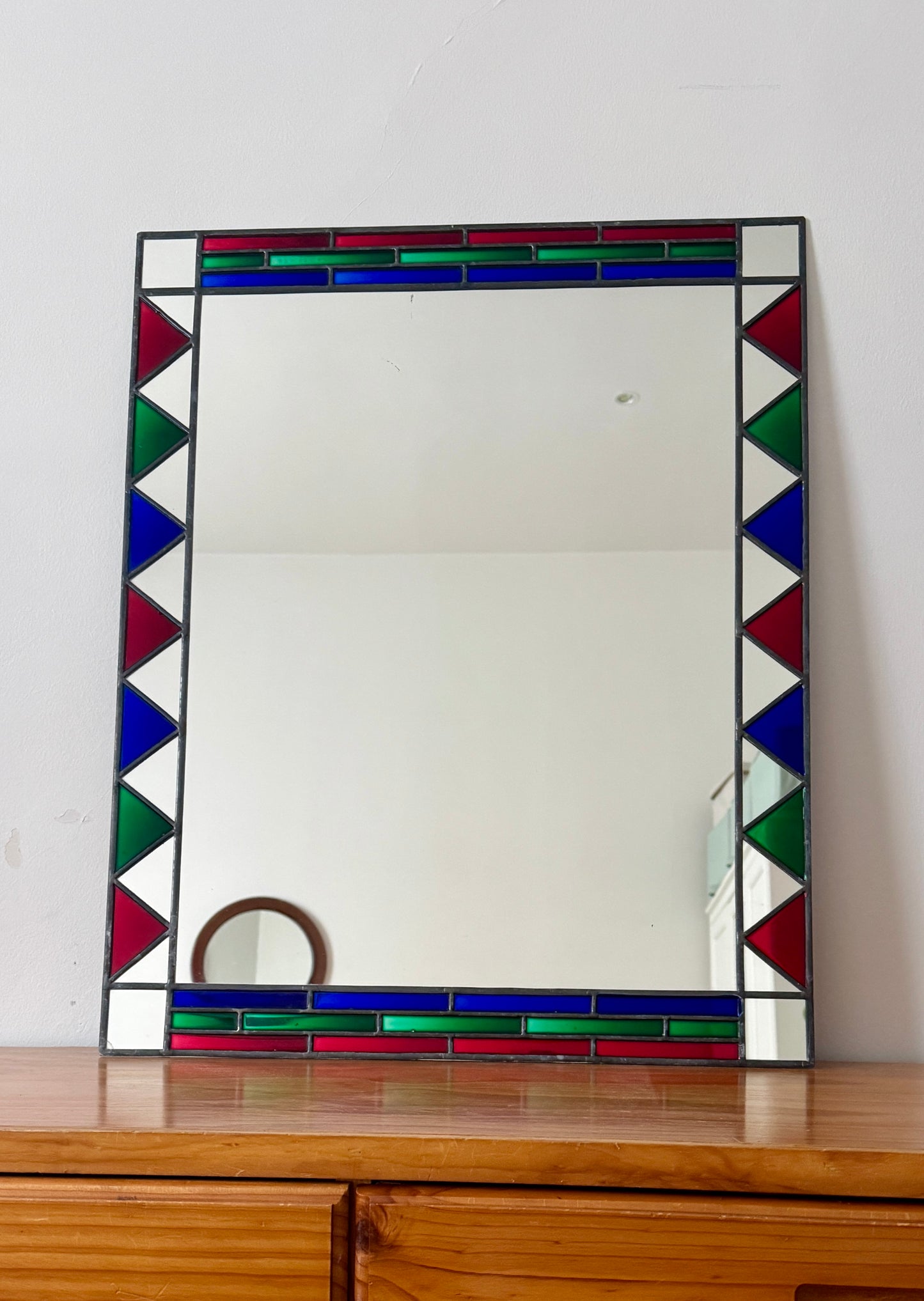 Postmodern Vintage Leadlight Mirror