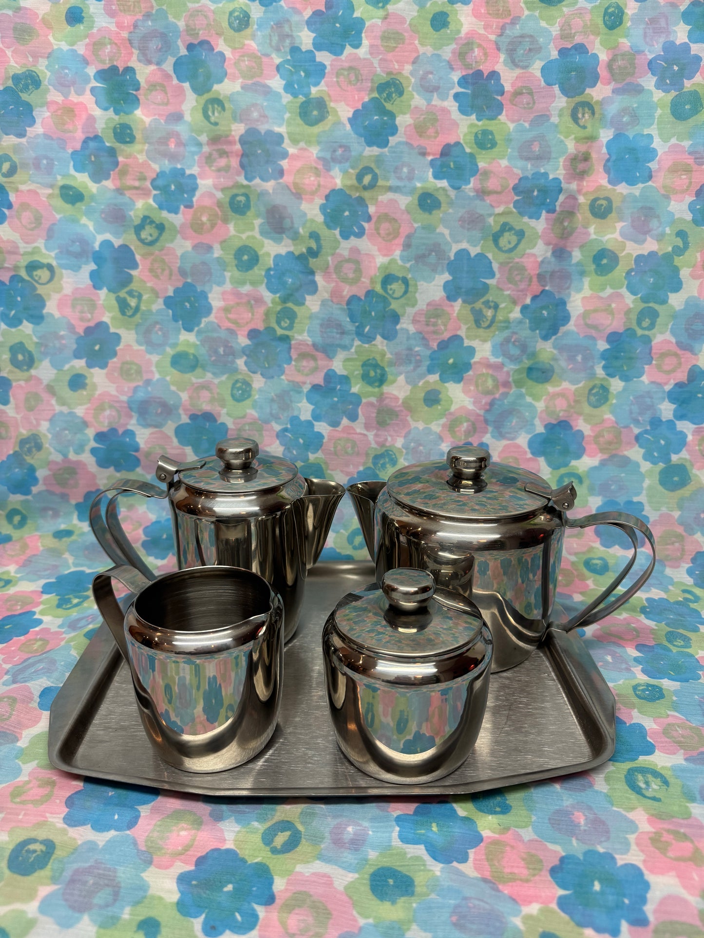 Vintage Paragon 5-Piece Stainless Steel Tea Set – Unused in Box