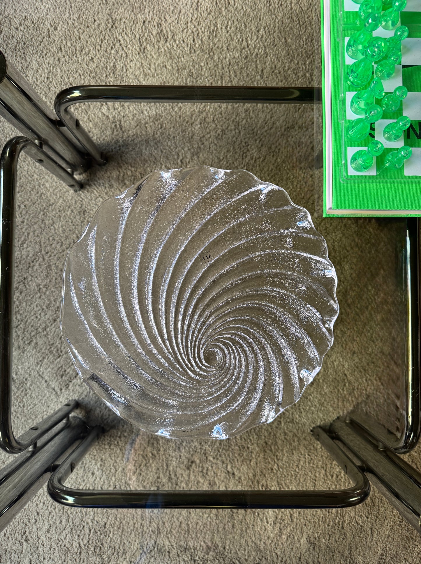 Vintage IVV Swirl Glass Plate Made in Italy