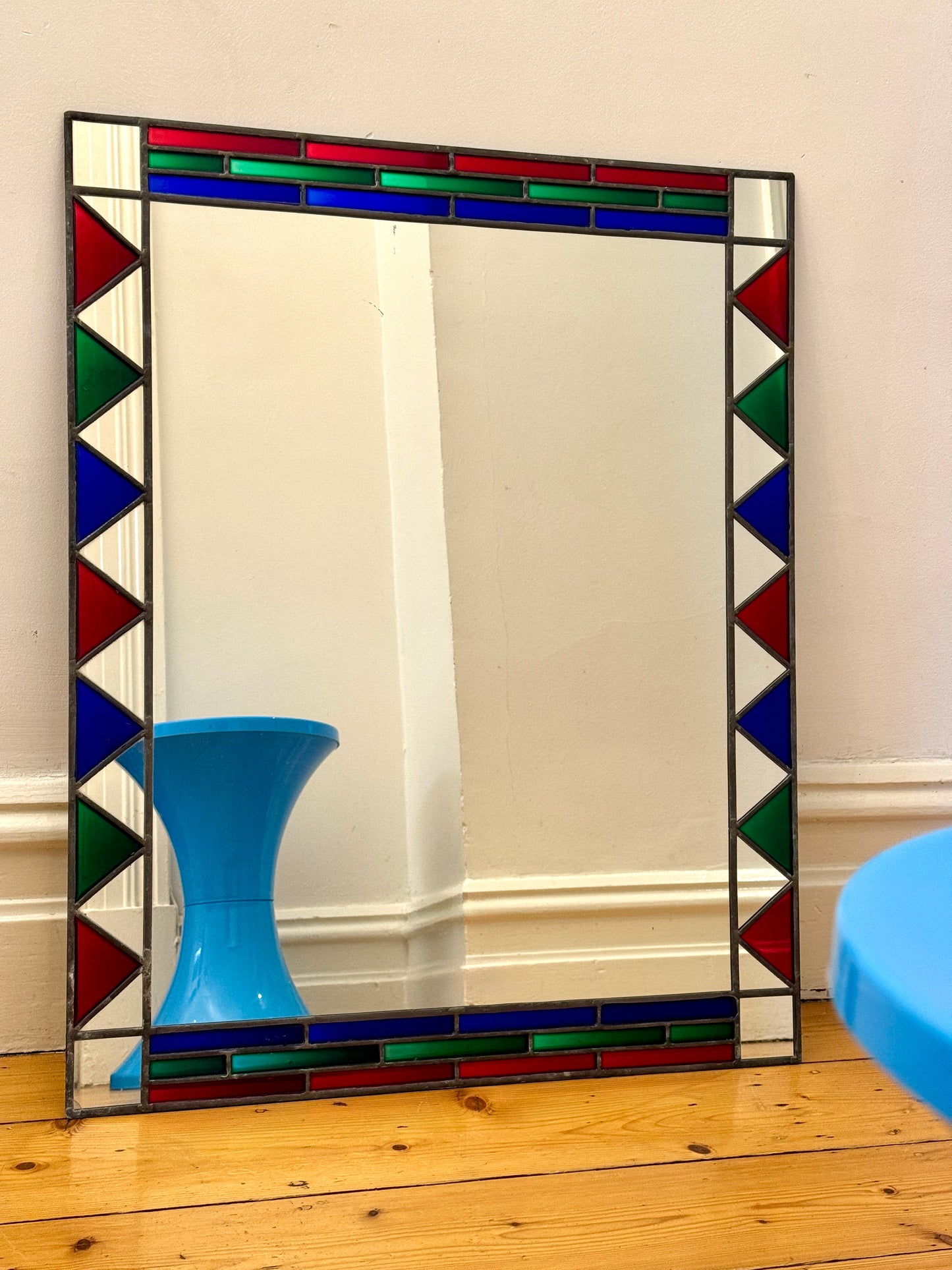 Postmodern Vintage Leadlight Mirror