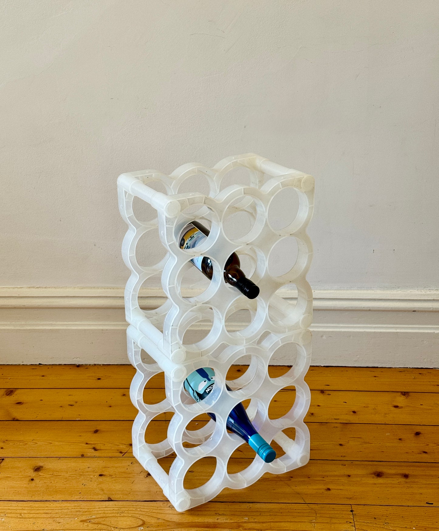 Vintage Modular Plastic Wine Racks – Stackable & Translucent (x4 available)